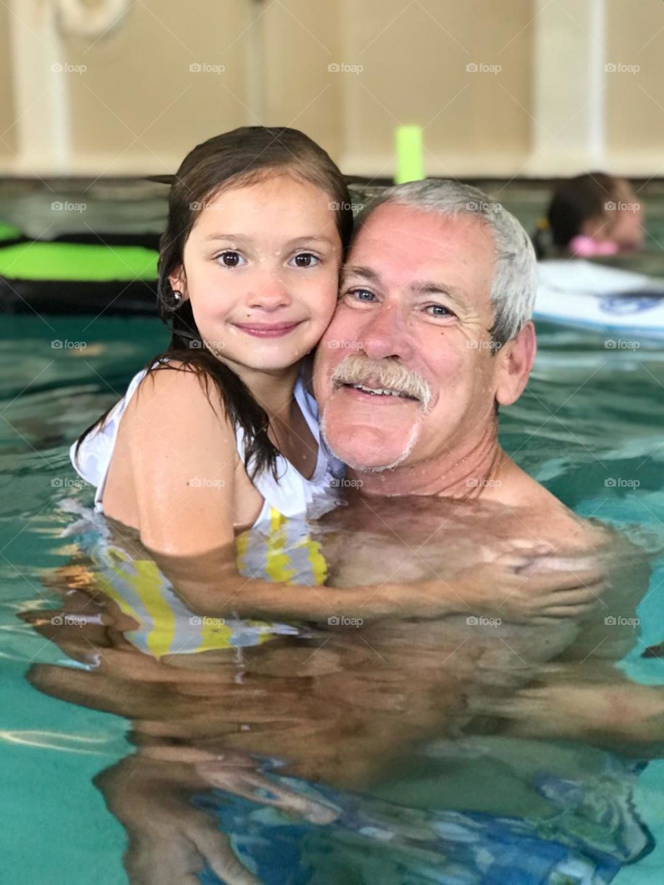 The pleasure of family getting together for a swim, playing in the water with grandchildren. So much fun!!