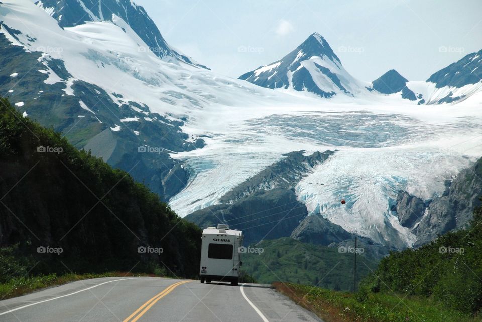 Glacier along roadway