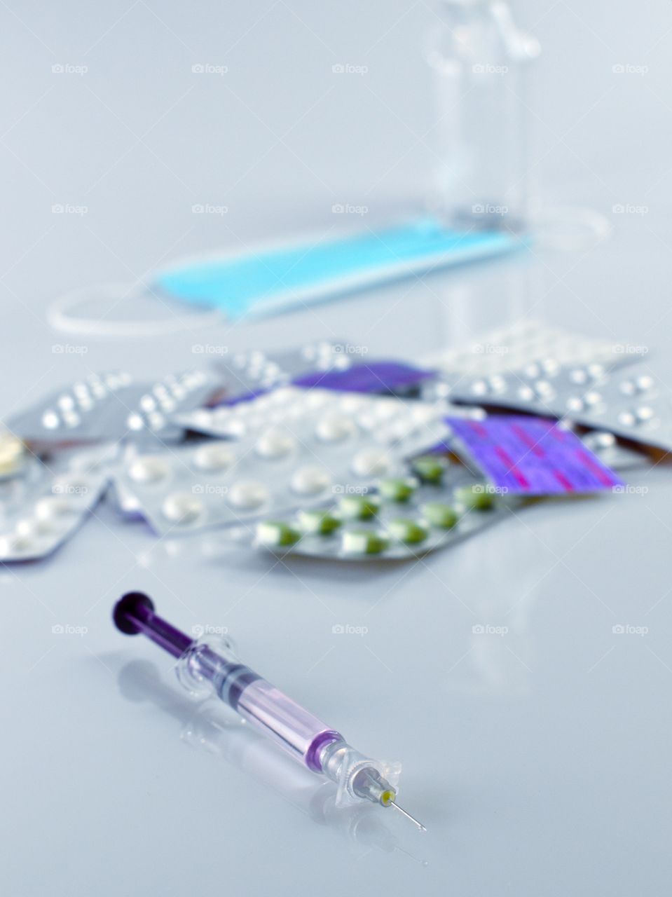 vaccine and medicine pills