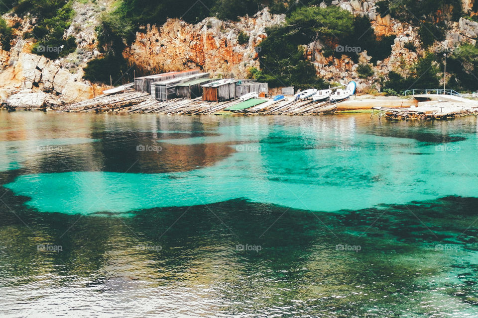 View of boathouses by San Miguel 