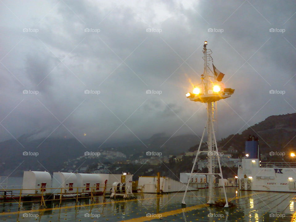 #Location# Salerno# Italy# cloudy# rainy# weather# weather deck# ventilators# Grimaldi lines#