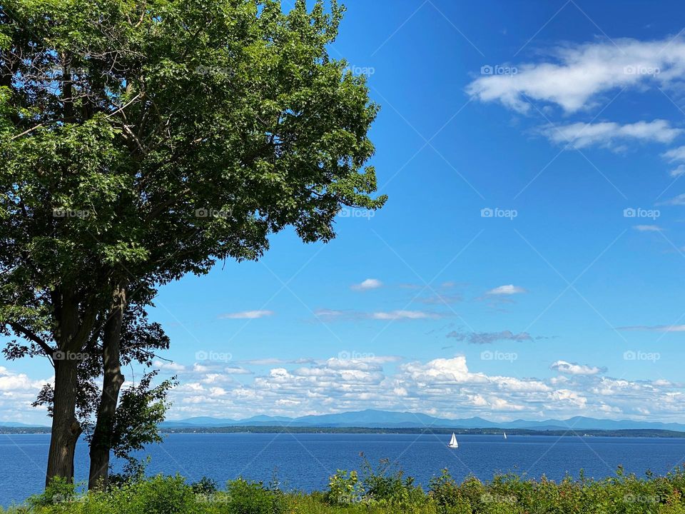 A sailboat on Lake Champlain 