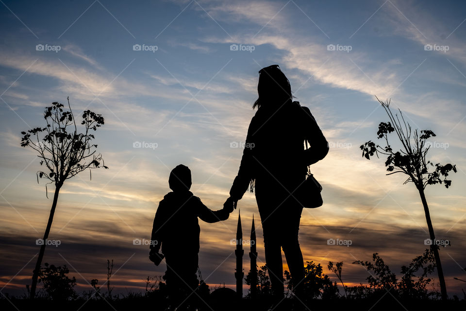 Mother, son, and a mosque
