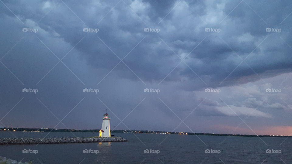 Storm Clouds Moving Over Lake Hefner in Oklahoma City, OK