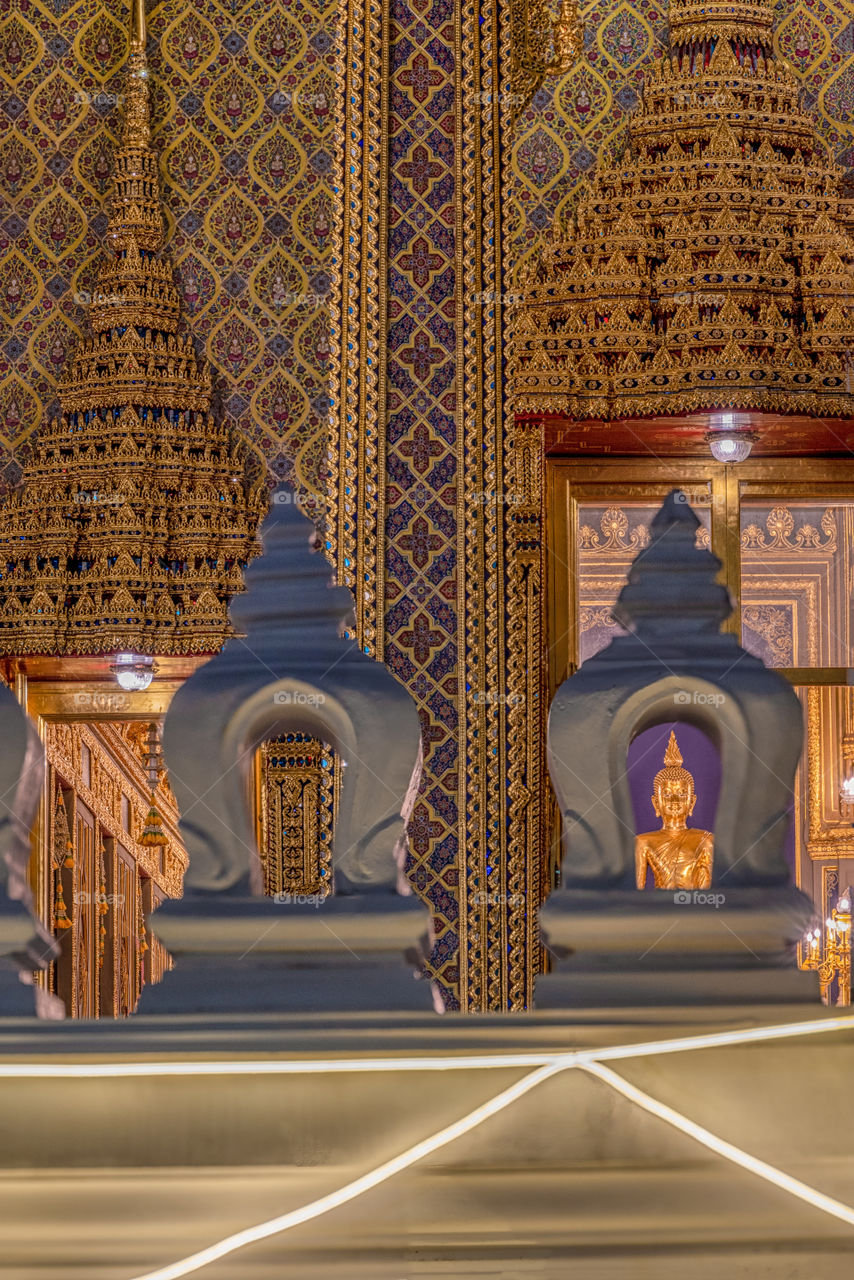 Temple and Buddha scene in  Bangkok Thailand