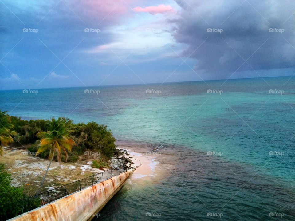 High angle view of idyllic beach