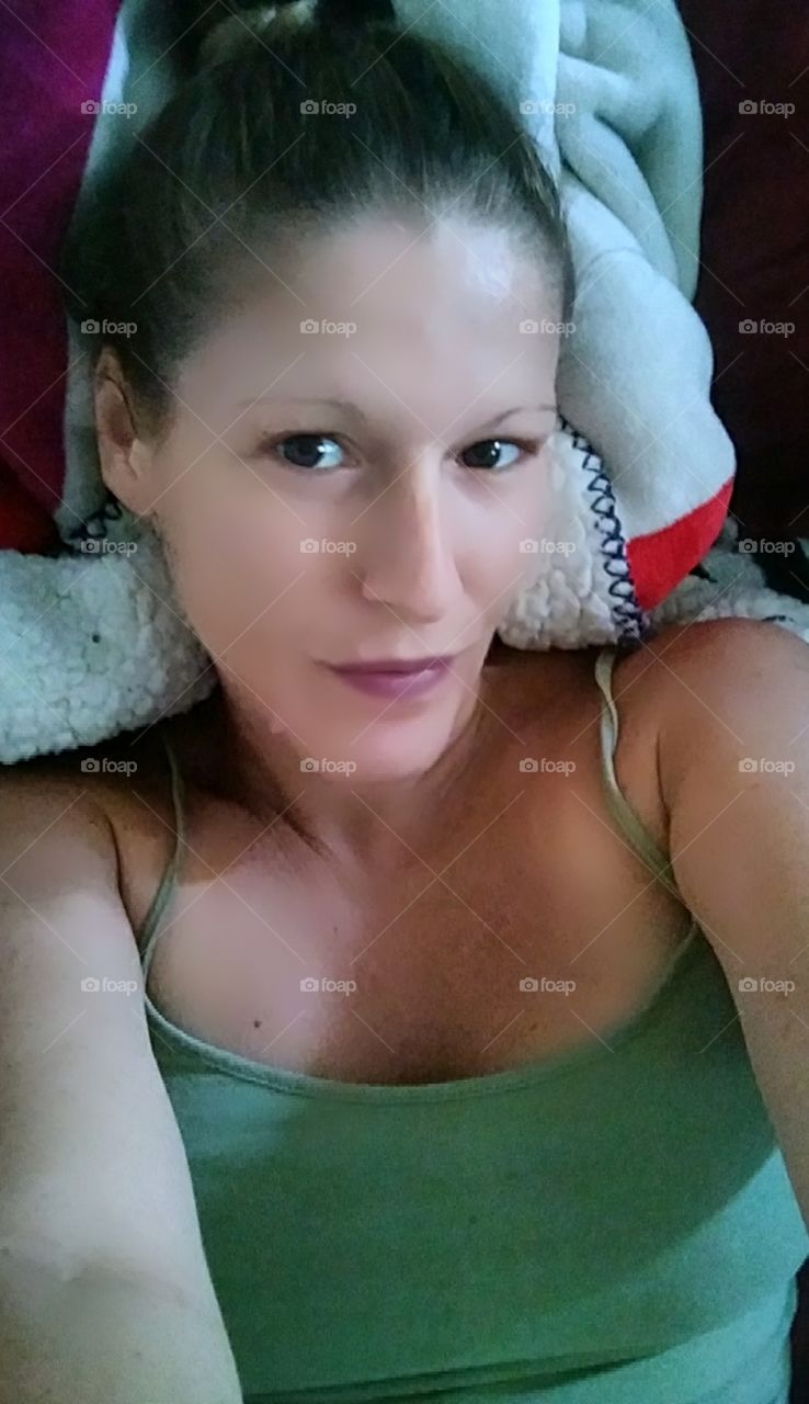 Selfie laying on couch