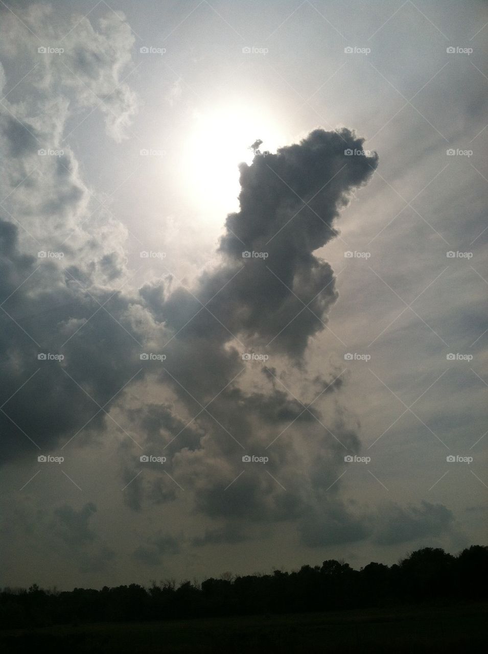 Sun behind the clouds 