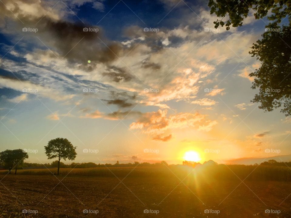 Sunrise on the countryside 