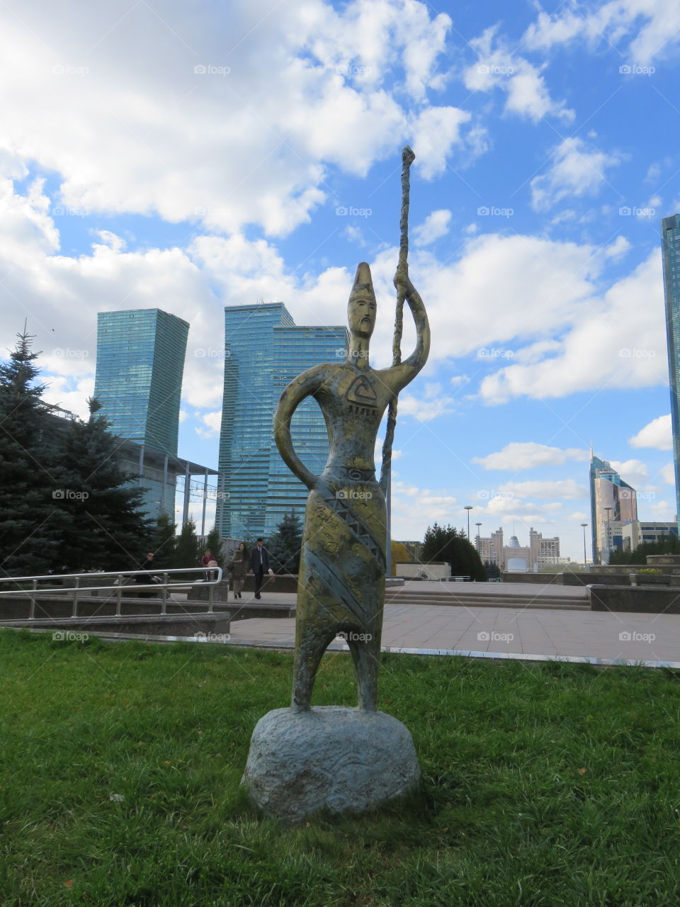 Astana statue of warrior in Central park