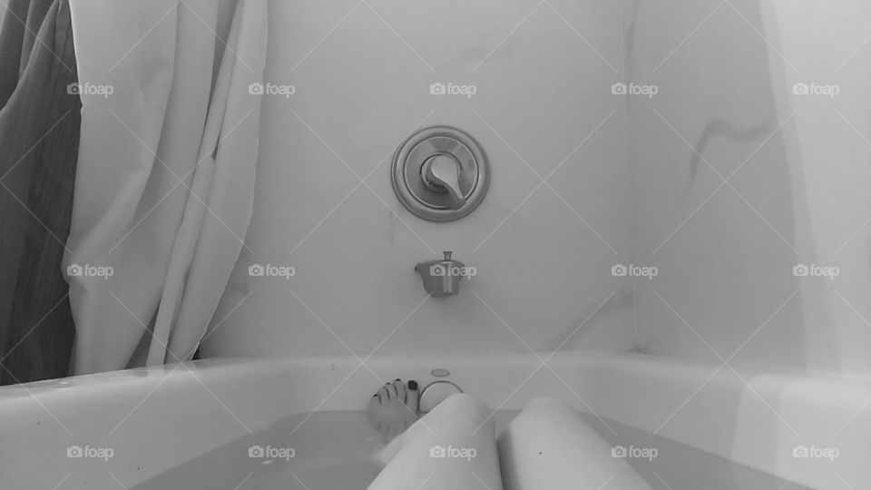 After a long day of work there's nothing better than a nice, hot bath. 
black and white gives a soft, elegant feel