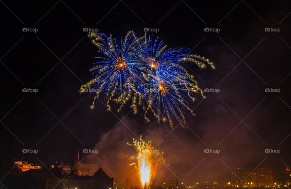 Fireworks in San Sebastian festivals