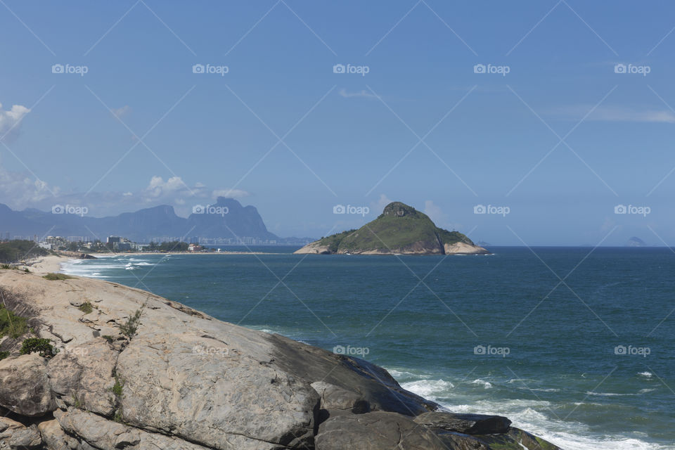 Beach landscape in Rio de Janeiro Brazil.