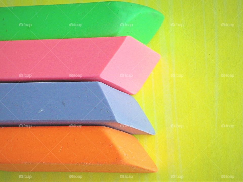 Neon rubber erasers