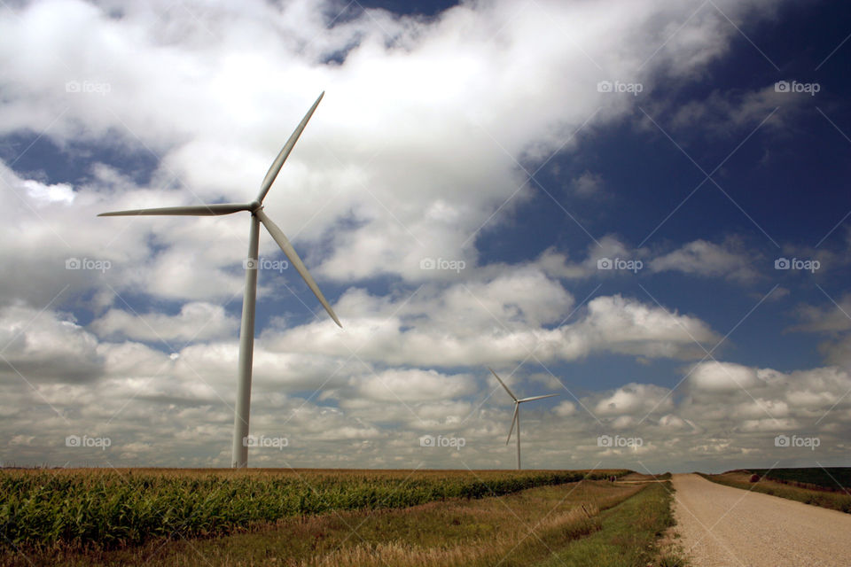 Wind Farm. Turbines on a wind farm in MN