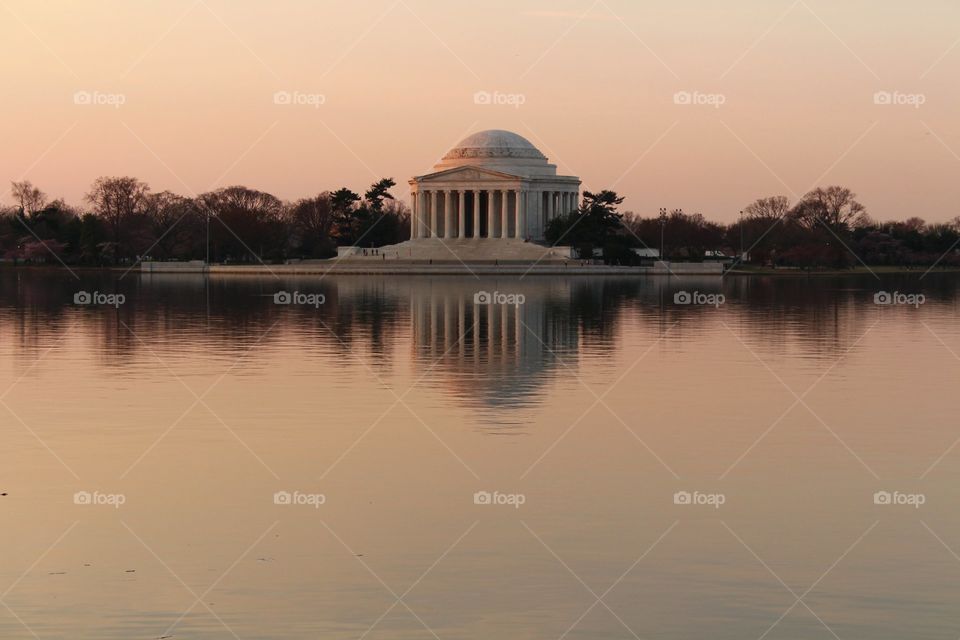 Thomas Jefferson Memorial. Out for a morning walk to take pictures of cherry blossoms.