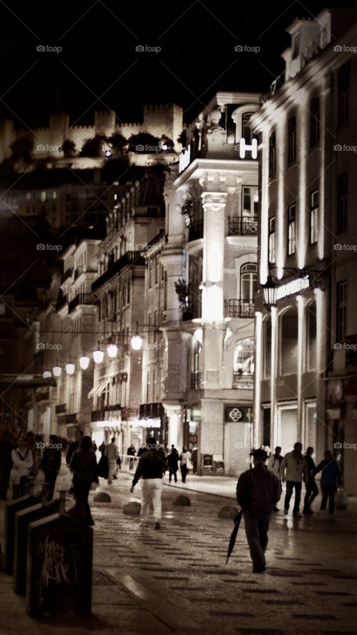Lisbon street by night