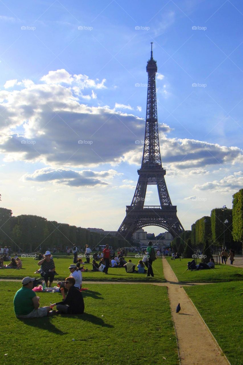 Picnic in front of La Tour Eiffel