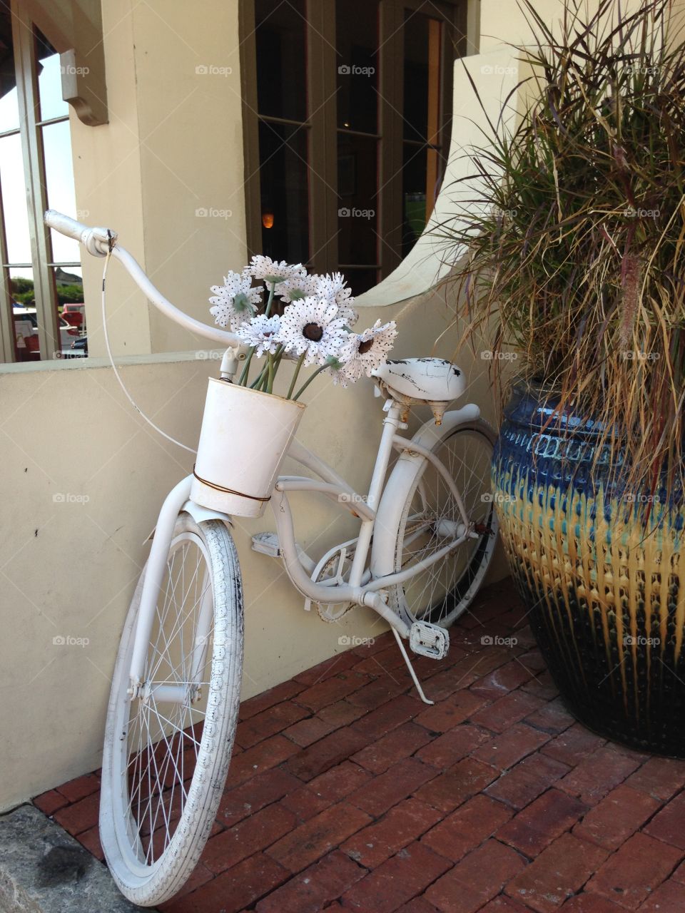 White bicycle. White bicycle 