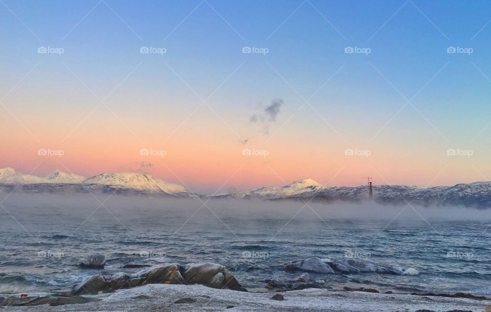 Fog at Narvik harbour 