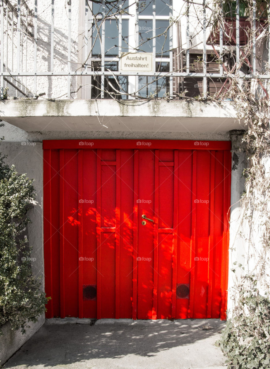 Red garage door