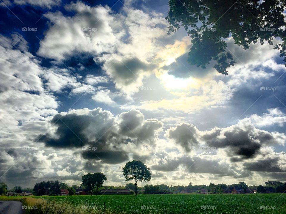 Cloudy Countryside sun