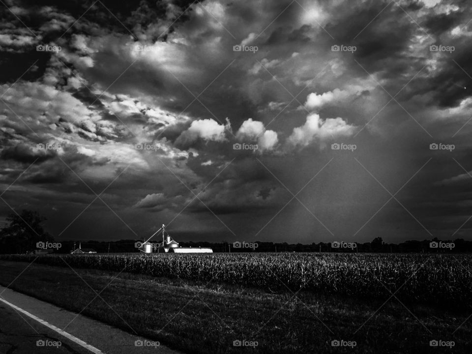 Clouds over a country scape