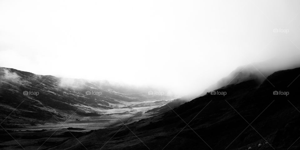 Monochrome, Landscape, Fog, Snow, Sky