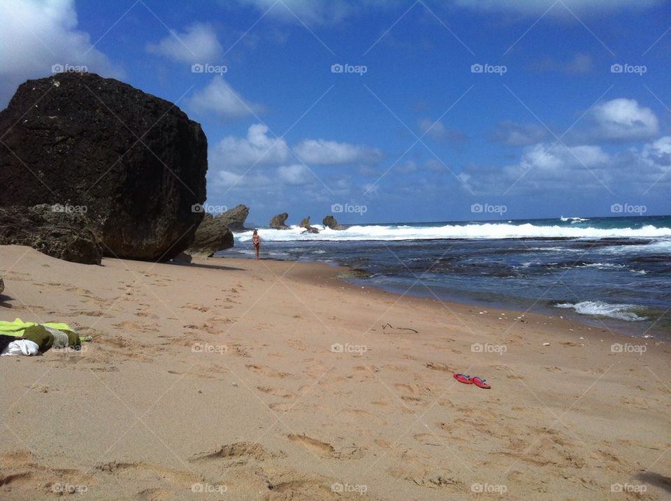 beach sea waves caribbean by kicki.lindblom.9