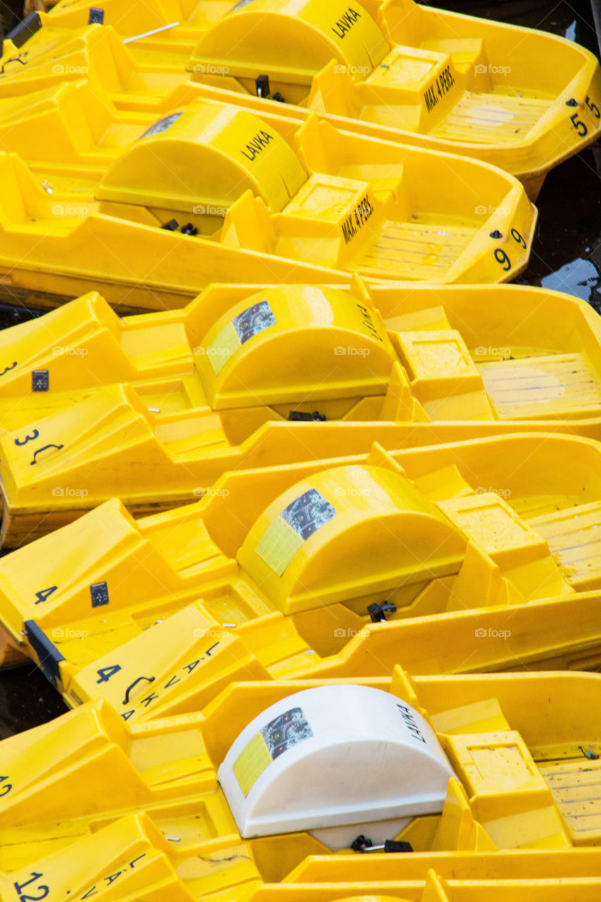 Yellow paddle boats