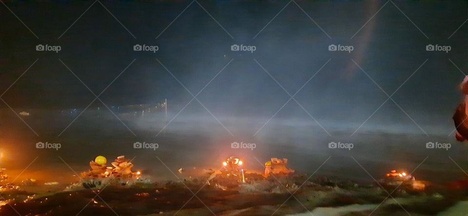 dark night with fog (river)