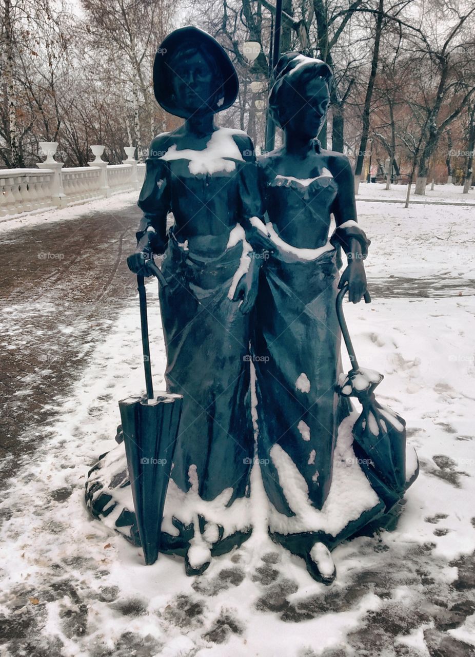 Statues in Winter