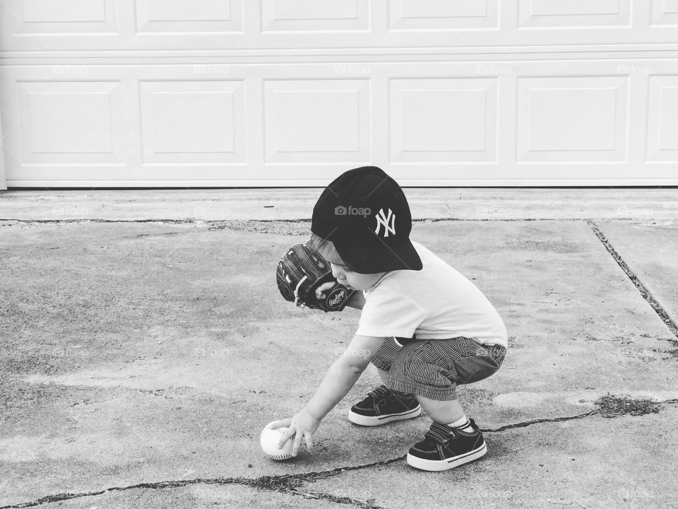 Young baseball fan