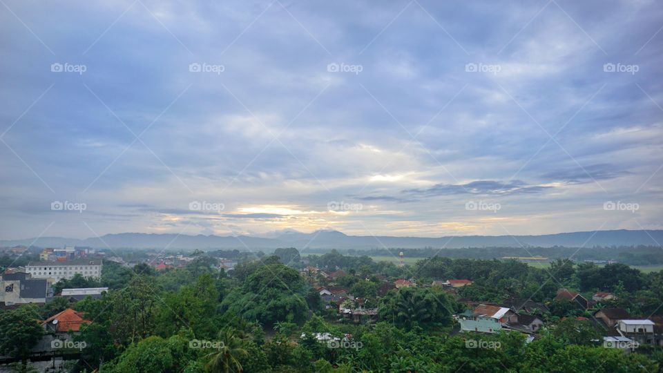 view of the city in the morning