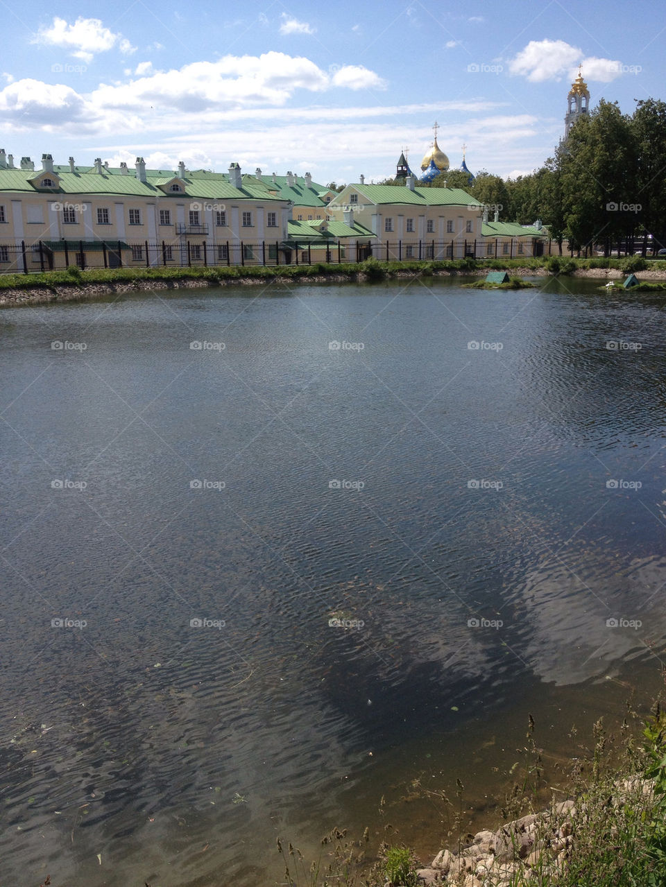 landscape nature lake town by penguincody