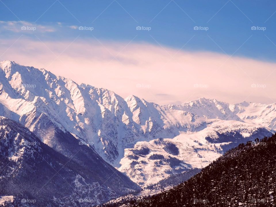 mountain snow white view