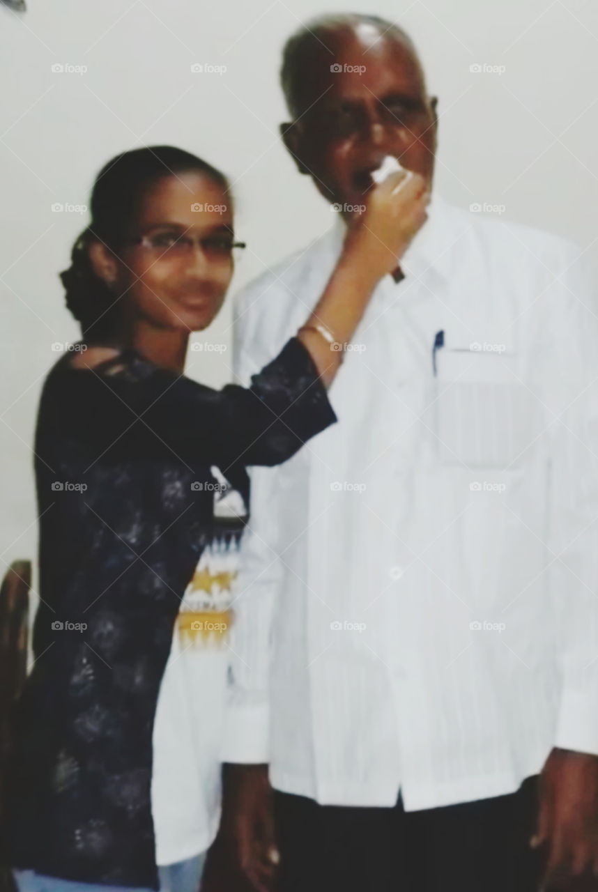 With My Grandfather👴 
I lost him in covid. 
I Miss him. 
It's just emotion 😢