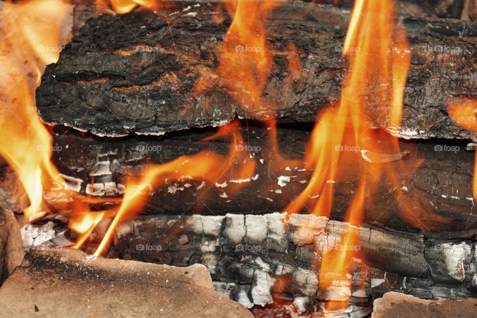 closeup of campfire