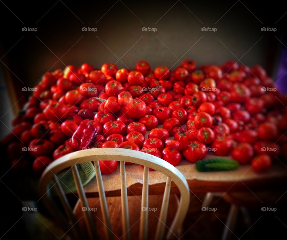 Table full of Tomatoes