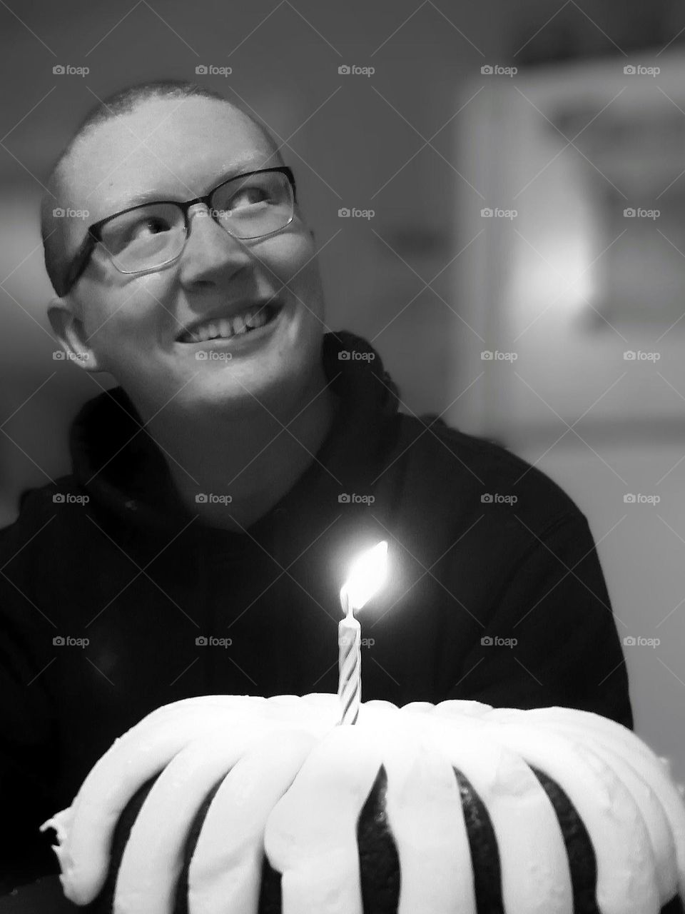 Happy Birthday Cake Smile of a Young Man