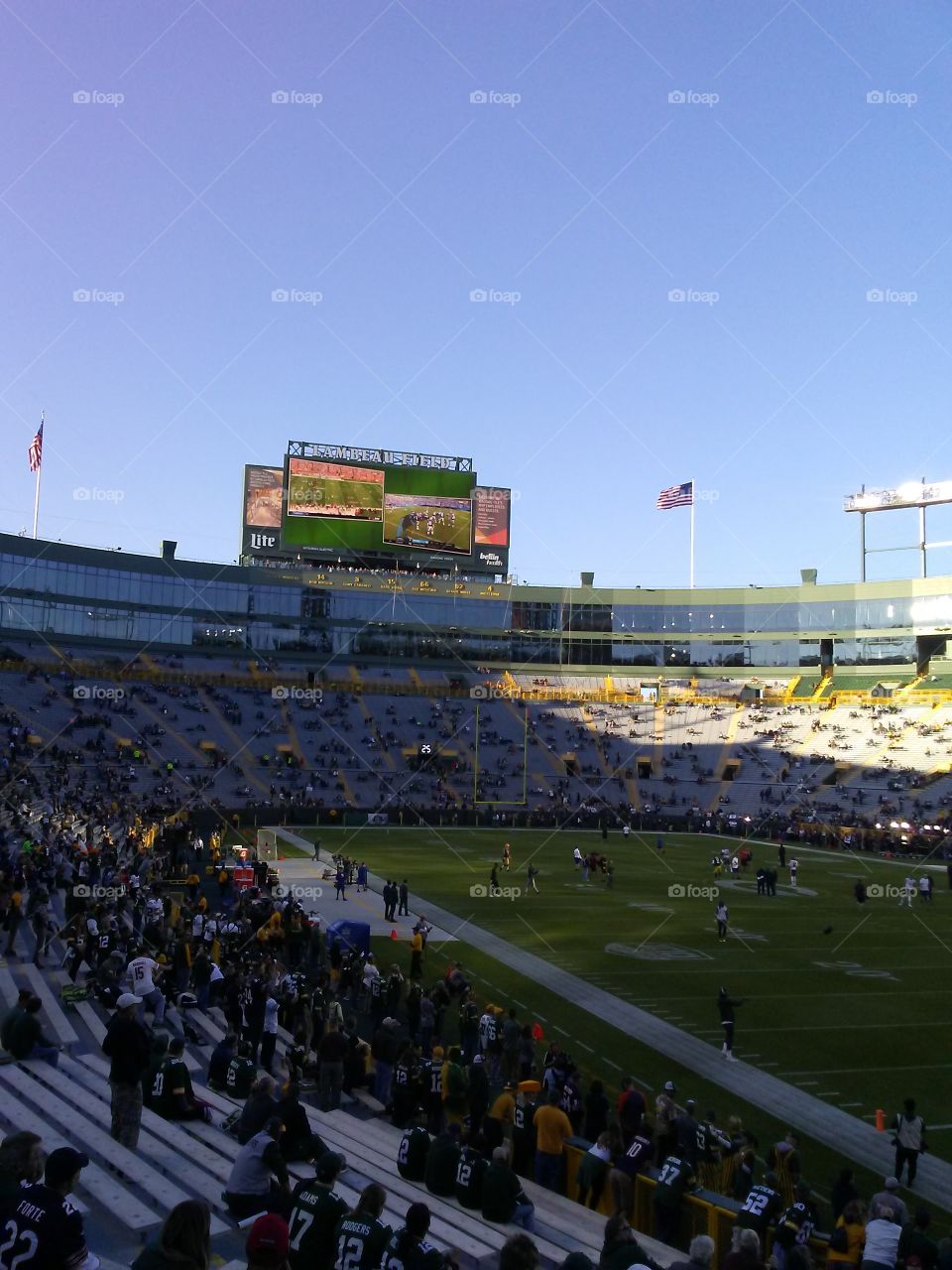 Looking at the North Endzone at Lambeau Field before the Packers hosted the Bears.