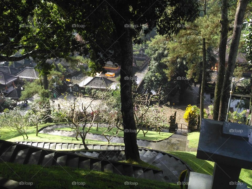 The beautiful view of the Tirta Empul baths, Bali, Indonesia