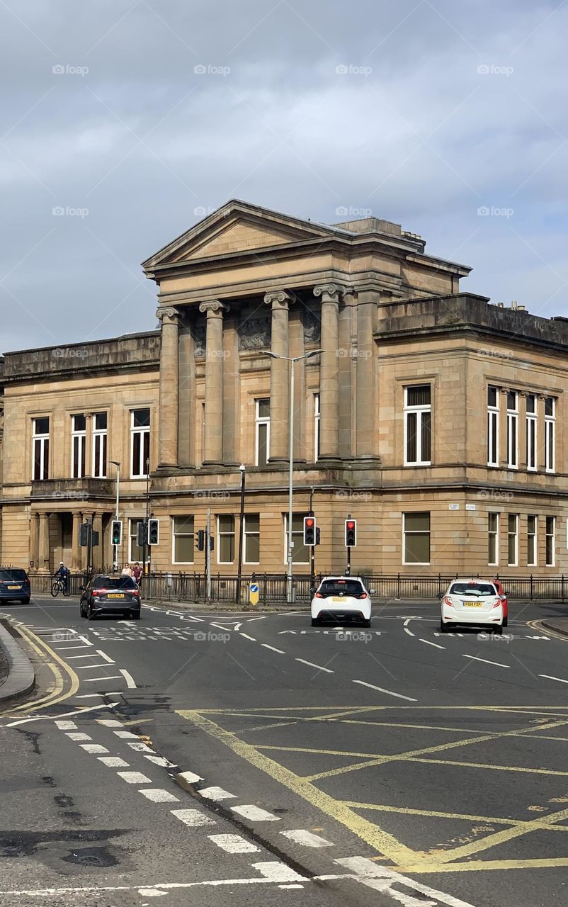 Large old building with columns