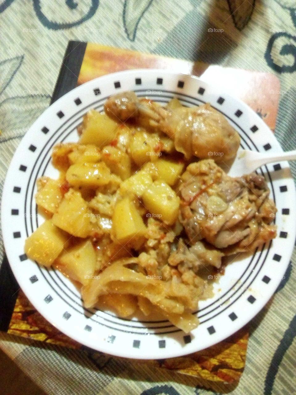 very tease and delicious meal that was home made chicken meal we use chicken in many different ways.