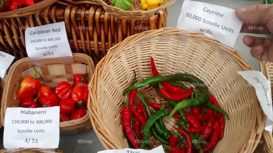 hot peppers at the local "Farmers market"