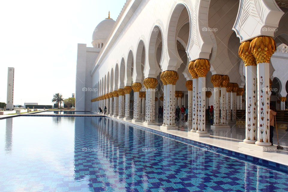 A breathtaking view of a part from Sheikh Zayed Grand Mosque Center.