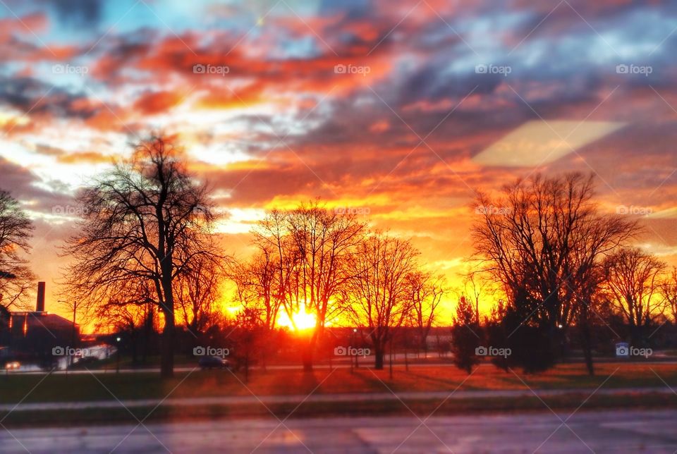 Fiery sunset . The Great Lakes can produce some great sunsets...