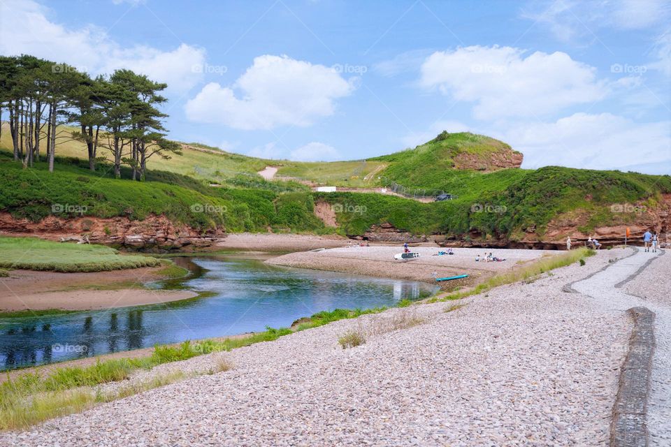 The beauty of a small river meandering in the countryside