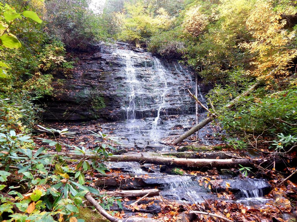 Spoonauger waterfall in the Sumter National Forest, South Carolina