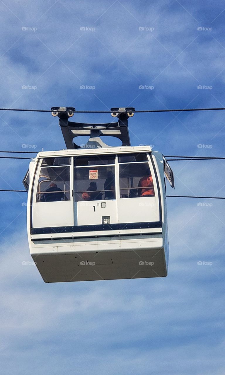 Cable car in the Blue sky